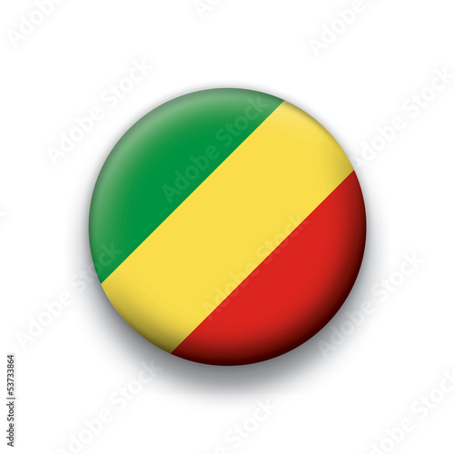 Vector flag button series Congo Republic