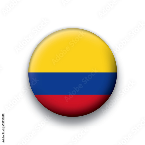 Vector flag button series Colombia