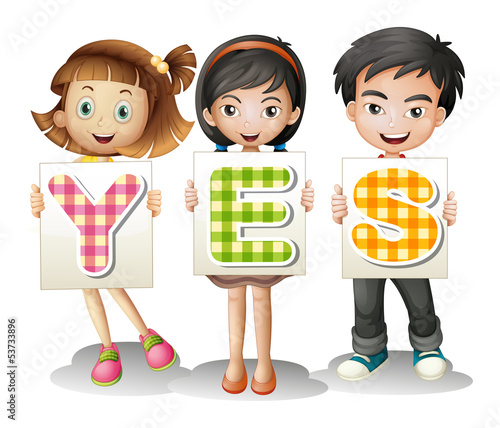 Children with letters