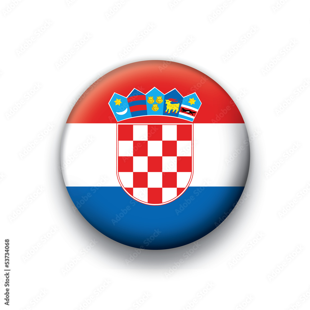 Vector flag button series Croatia