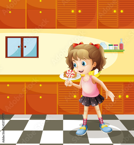 A girl eating lollipop