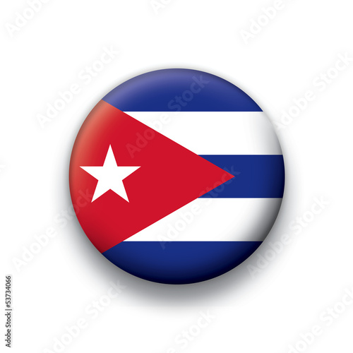 Vector flag button series Cuba