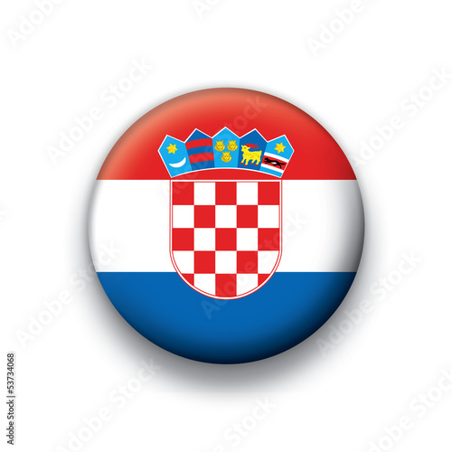 Vector flag button series Croatia