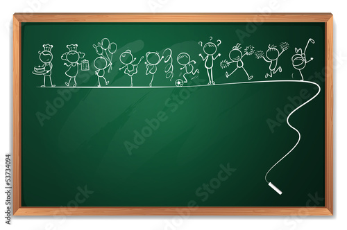 Doodle sketch at the blackboard