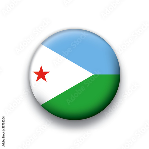 Vector flag button series Djibouti