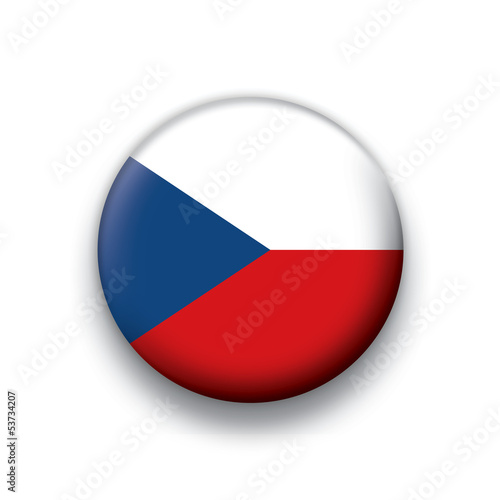Vector flag button series Czech Republic