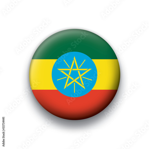 Vector flag button series Ethiopia