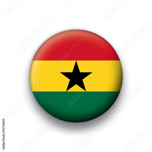 Vector flag button series Ghana