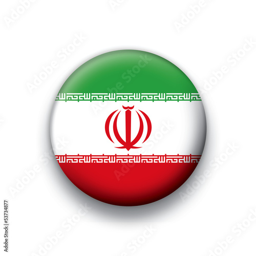 Vector flag button series Iran