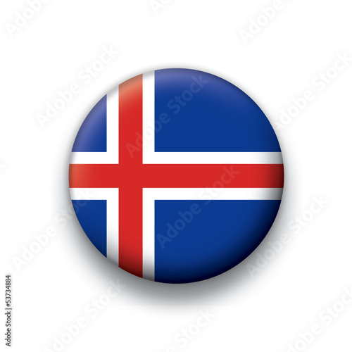 Vector flag button series Iceland