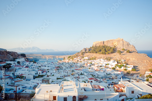 view of the town of Lindos, Rhodes Island, Greece