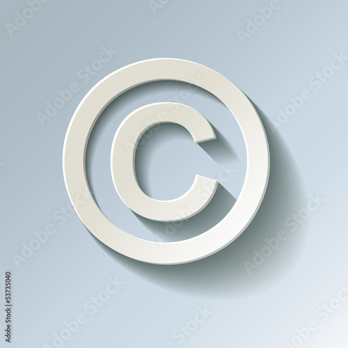 Copyright SYMBOL Papier Blau Kalt Frost
