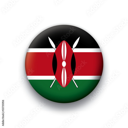 Vector flag button series Kenya