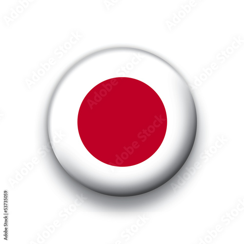 Vector flag button series Japan