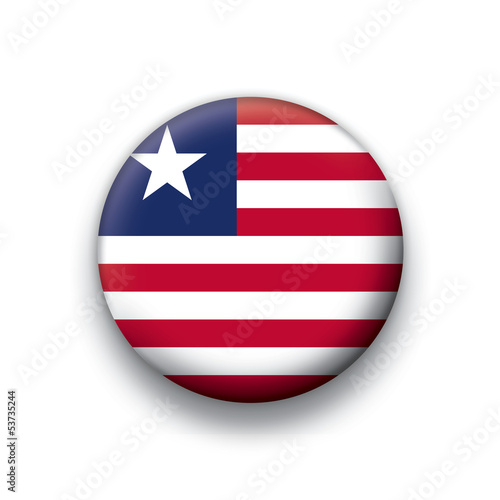 Vector flag button series Liberia
