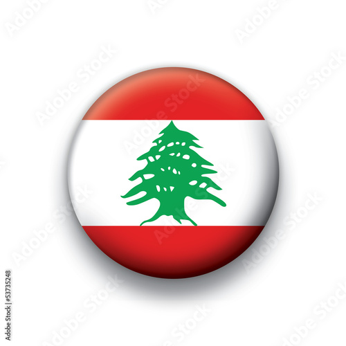 Vector flag button series Lebanon