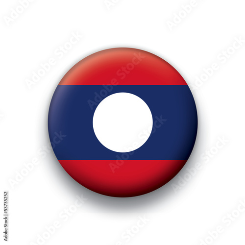 Vector flag button series Laos