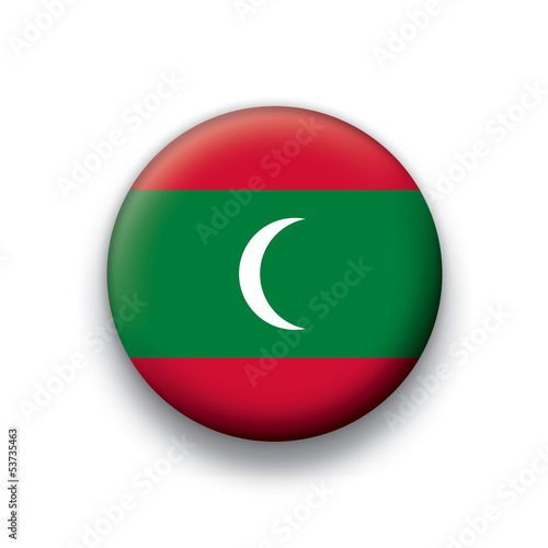 Vector flag button series Maldives