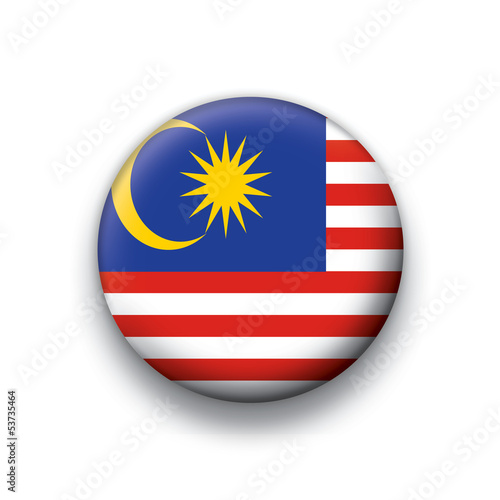 Vector flag button series Malaysia