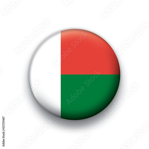 Vector flag button series Madagascar