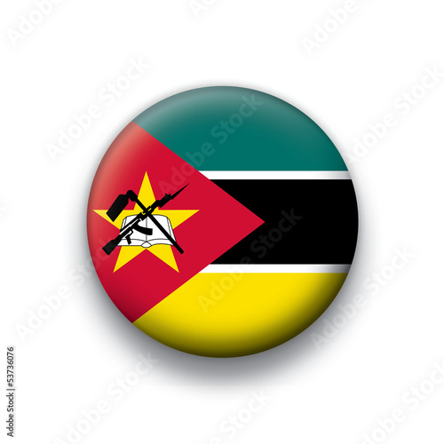Vector flag button series Mozambique