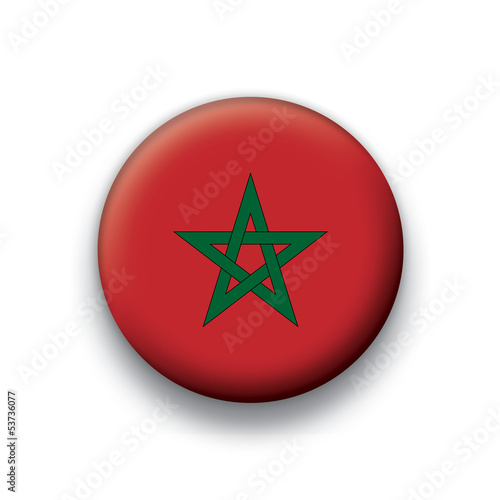 Vector flag button series Morocco