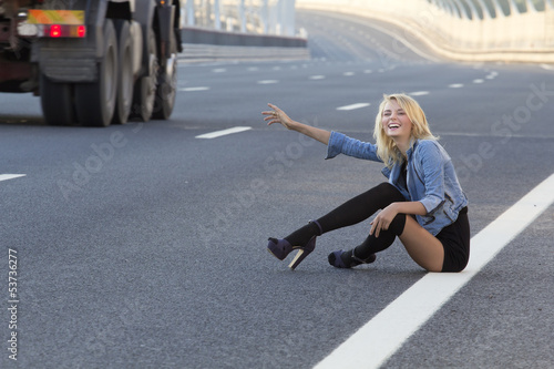 The girl on the highway © Kazandzhan