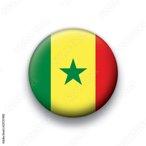 Vector flag button series Senegal