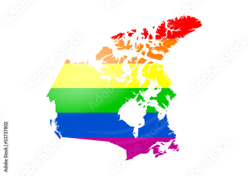 Gay flag Canada map