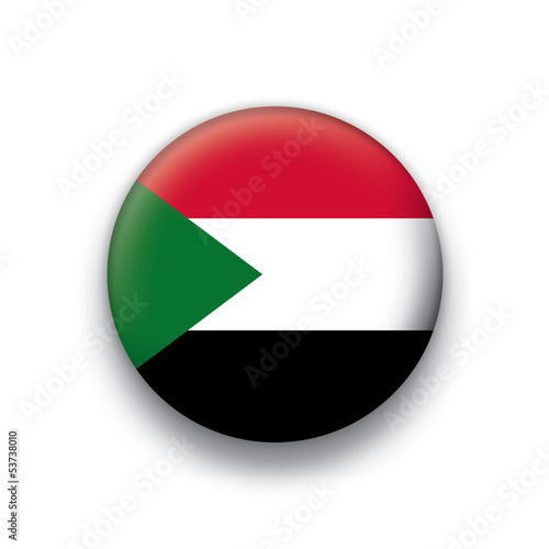 Vector flag button series Sudan