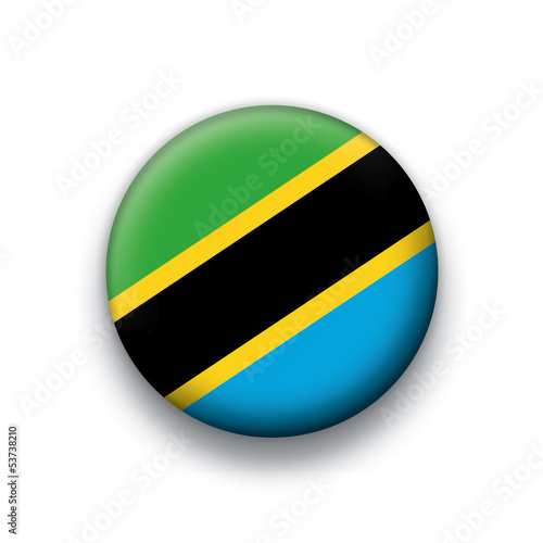 Vector flag button series Tanzania
