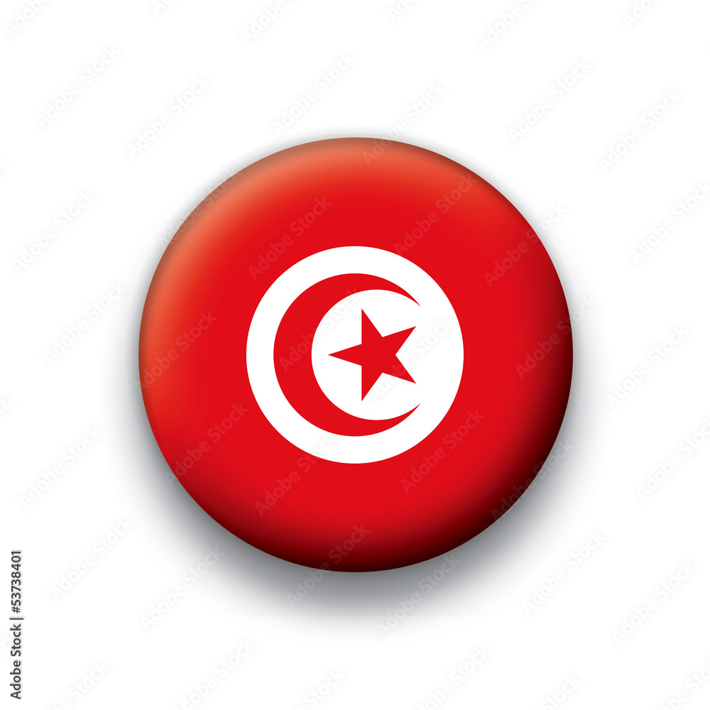 Vector flag button series Tunisia