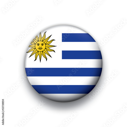 Vector flag button series Uruguay