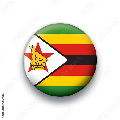 Vector flag button series Zimbabwe