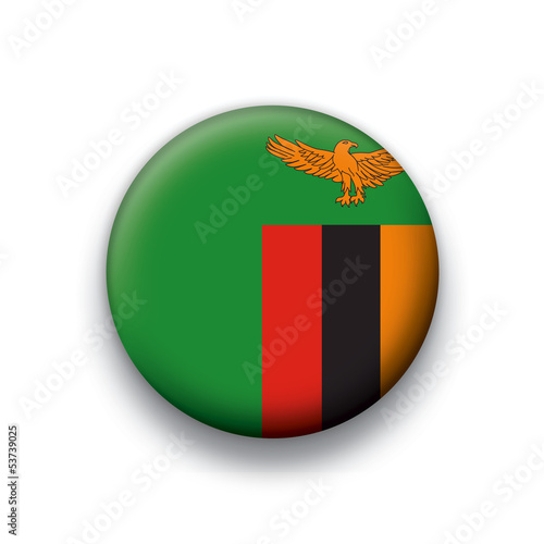 Vector flag button series Zambia