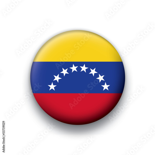 Vector flag button series Venezuela