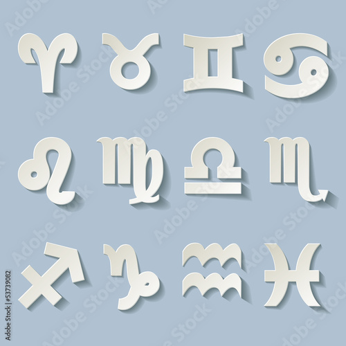 Zodiac Sternzeichen Horoskop Vintage Iconset Kalt Frost