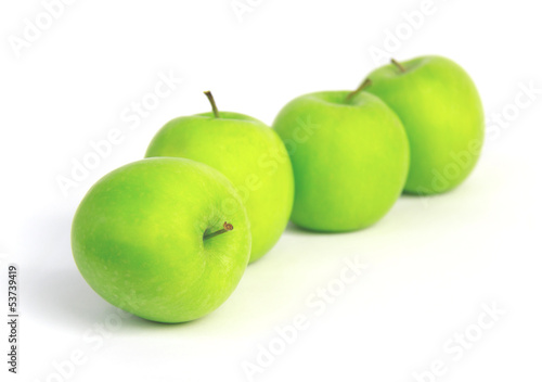 Green apple on  white background
