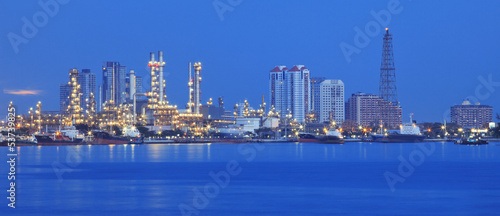 beautiful panorama scene of refinery industry  plant with comuni