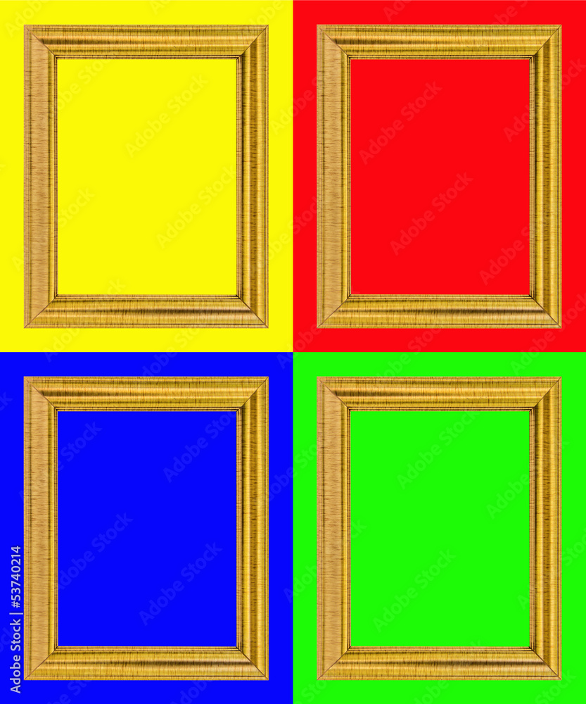 golden frame isolated on colorful background golden frame isolated on colorful background