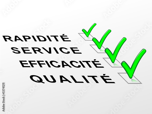 Label qualité,efficacité,service,rapidité