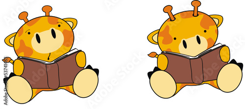giraffe baby cartoon reading set