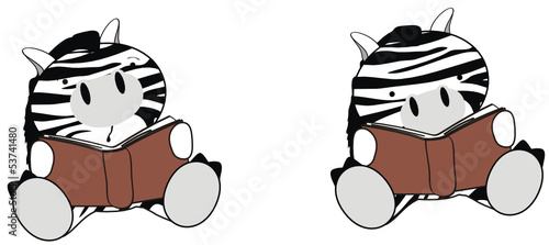 zebra baby cartoon reading set