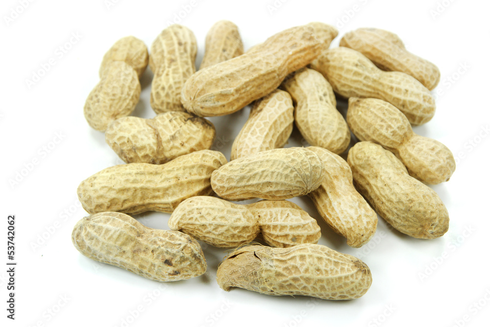 Peanuts in shells isolated on white background Peanuts in shells isolated on white background