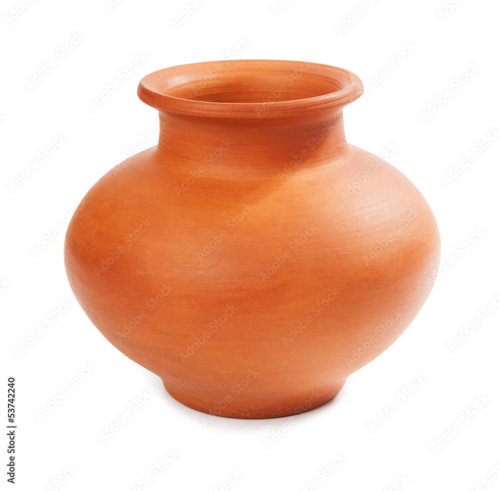 Ceramic vase isolated on white