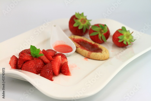 assiette de fraises 