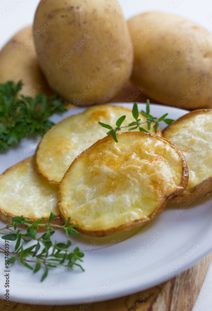 baked homemade potato slices
