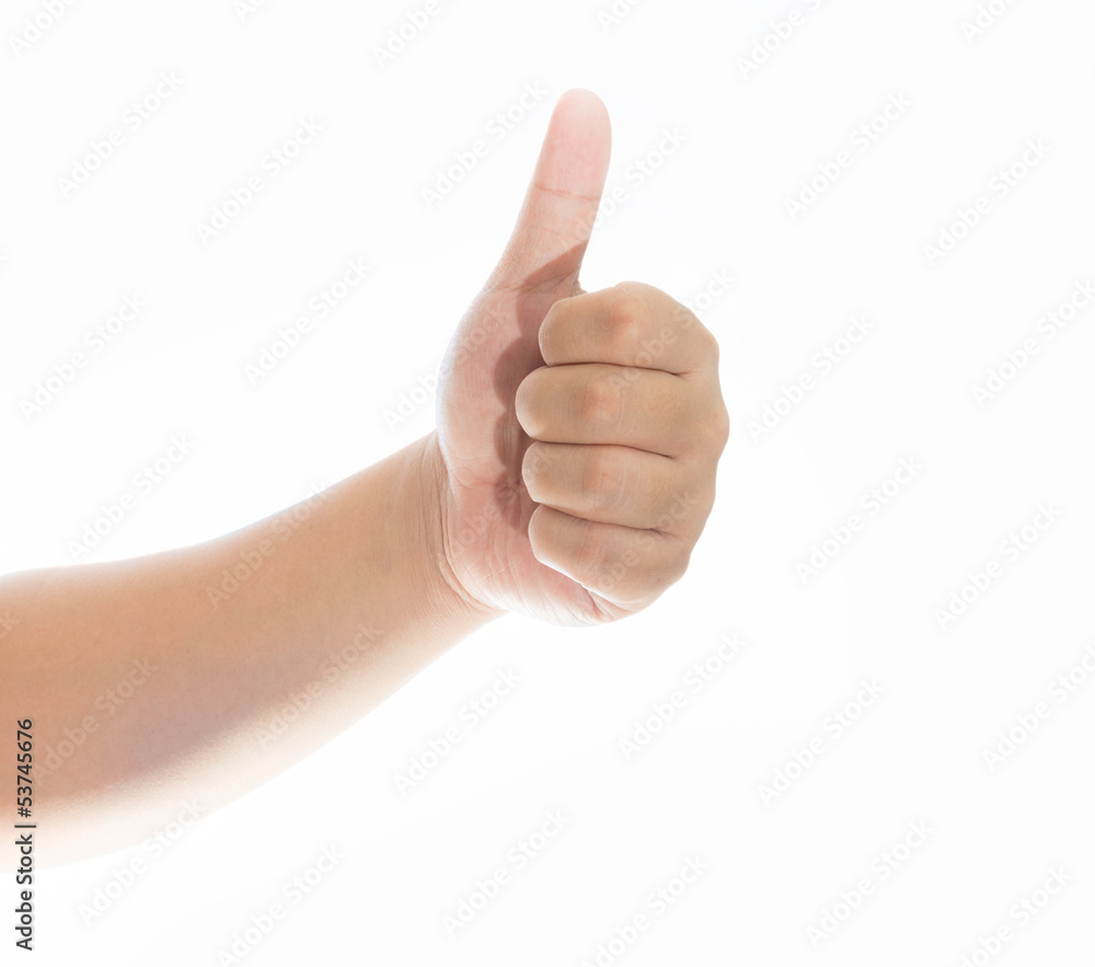 Hand with thumb up