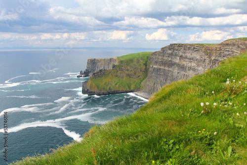 Moher cliffs clouds and meadows