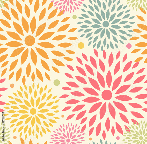 Decorative cute background with round flowers